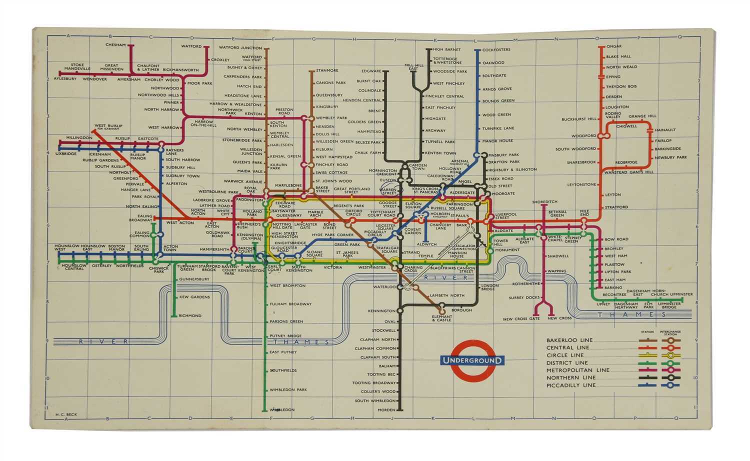 Lot 142 - A LONDON UNDERGROUND MAP,