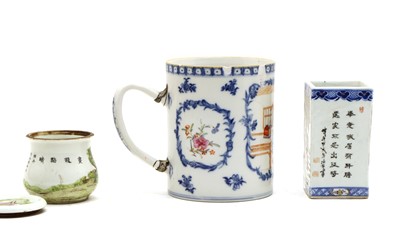Lot 75 - A 19th century famille rose porcelain mug