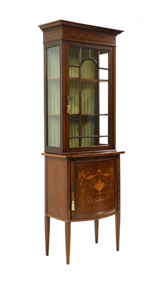 Lot 545 - An Edwardian inlaid mahogany narrow display cabinet