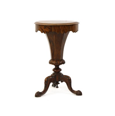 Lot 454 - A Victorian figural walnut trumpet form work table