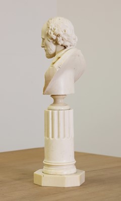 Lot 241 - A carved ivory bust of William Shakespeare