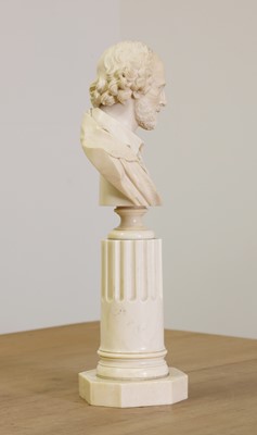 Lot 241 - A carved ivory bust of William Shakespeare