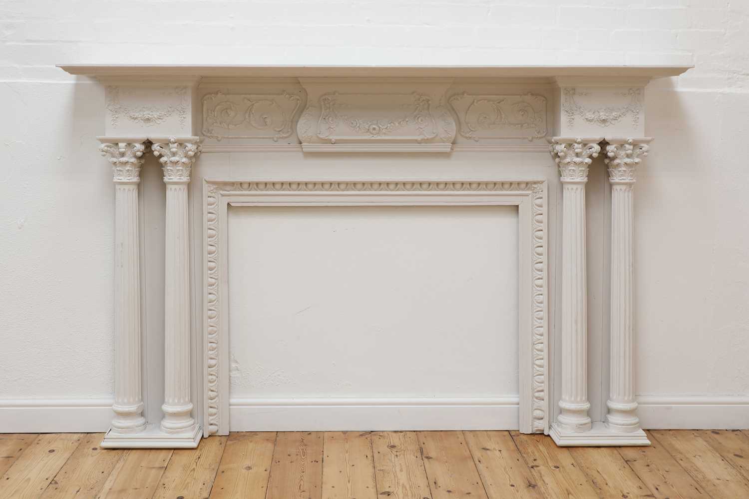 Lot 222 - A white-painted fire surround