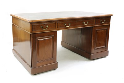 Lot 497 - A mahogany partner's desk
