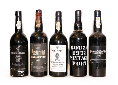 Lot 284 - Assorted Vintage Port: Souza, 1978, LN (1) and four various others (5 in total)