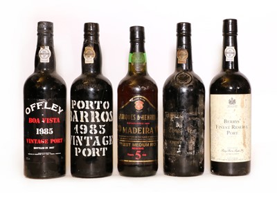Lot 265 - Assorted Port and Fortified Wine: Croft, Vintage Port, 1980, LN (1) and four various others