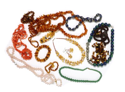Lot 1428 - A quantity of bead necklaces and bracelets