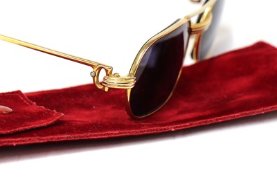 Lot 116 - A pair of gold-plated Must be Cartier ‘Louis Cartier’ prescription sunglasses