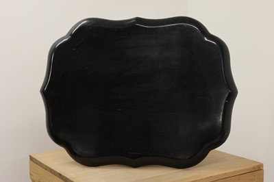 Lot 125 - A Victorian black papier mâché tray
