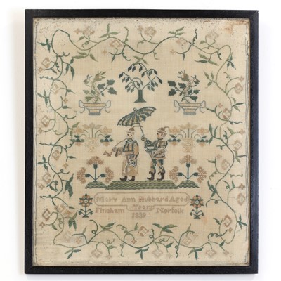 Lot 537 - A Norfolk needlework sampler