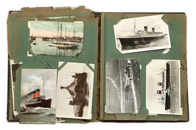 Lot 181 - A postcard album: Titanic and ocean liner interest