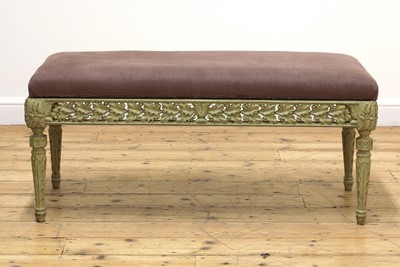 Lot 778 - A painted and upholstered stool