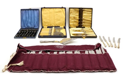 Lot 72 - A collection of cased silver plated flatware