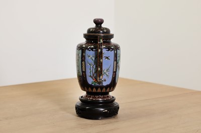 Lot 173 - A Japanese cloisonné vase and cover