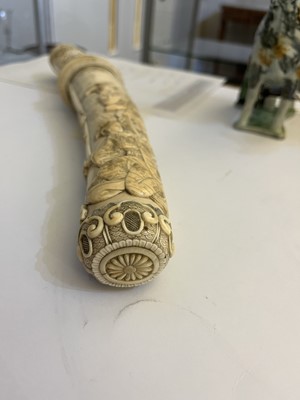 Lot 181 - A Japanese carved ivory short sword
