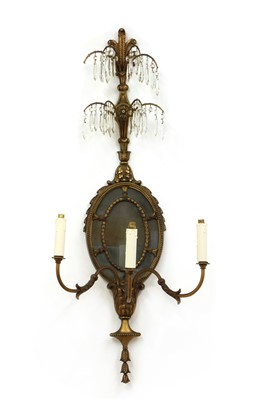 Lot 228 - A pair of French-style neoclassical gilt metal three-branch wall lights