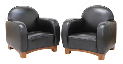 Lot 348 - A pair of Art Deco-style club chairs