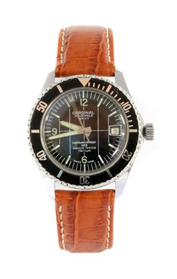Lot 1310 - A gentlemen's stainless steel Cardinal 'Navy' mechanical strap watch