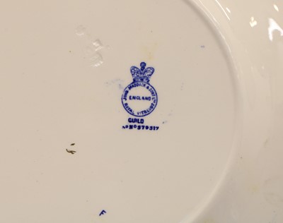 Lot 220 - A blue and white pottery dinner service