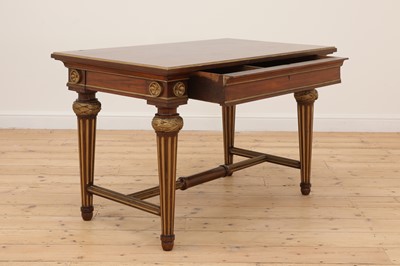 Lot 199 - A French Louis XVI-style mahogany and parcel-gilt side table