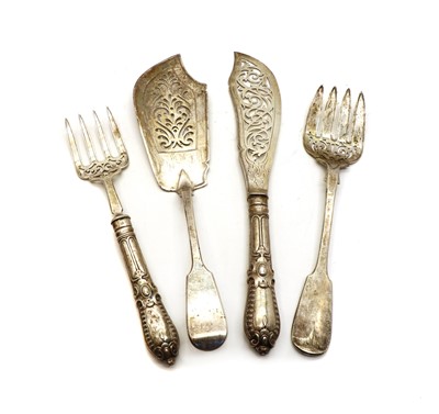 Lot 41 - A collection of silver fish cutlery
