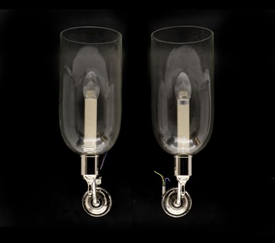 Lot 250 - A pair of Hector Finch storm lantern style wall lights