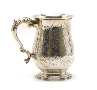 Lot 2 - A Victorian silver baluster form mug