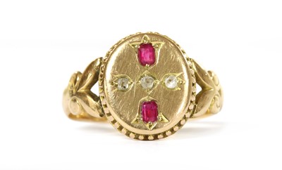 Lot 1029 - A Victorian 15ct gold ruby and diamond ring