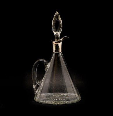 Lot 12 - A silver mounted cut glass claret jug