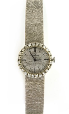 Lot 1316 - A ladies' white gold diamond set Jaeger-LeCoultre mechanical bracelet watch