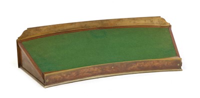 Lot 411 - A desk top mahogany and brass bound writing slope