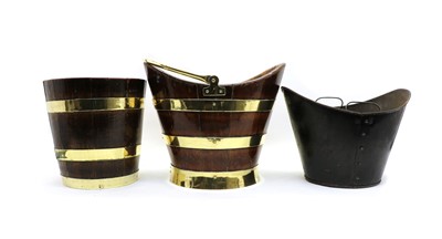 Lot 223 - Two brass bound coopered buckets
