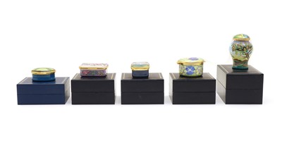 Lot 189 - Three Moorcroft enamel boxes