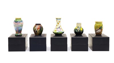 Lot 190 - Five small modern Moorcroft pottery vases