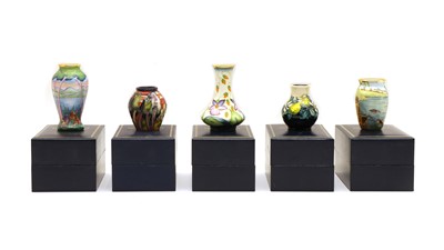 Lot 190 - Five small modern Moorcroft pottery vases