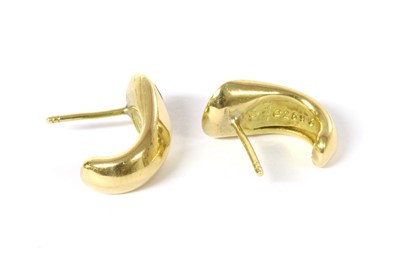 Lot 1179 - A pair of gold citrine 'J' hoop earrings, by Marina B