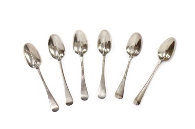 Lot 185 - Four matched George II silver dessert spoons