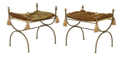 Lot 648 - A pair of tubular metal stools