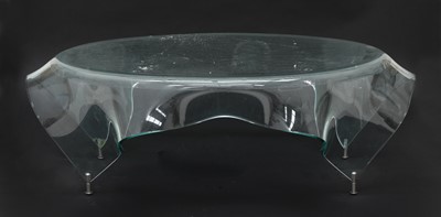 Lot 535 - An Italian oval glass 'handkerchief' side table