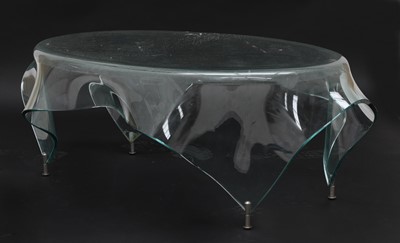 Lot 535 - An Italian oval glass 'handkerchief' side table