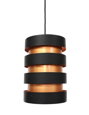 Lot 116 - A metal and painted pendant light