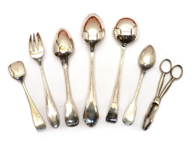 Lot 26 - A collection of continental silver flatware