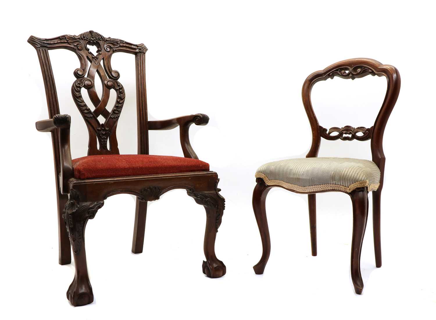Lot 236 - A miniature or apprentice Chippendale style armchair