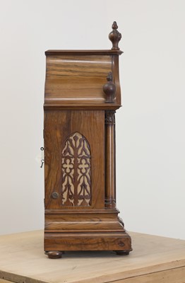 Lot 790 - A Victorian Gothic walnut table clock