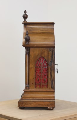 Lot 790 - A Victorian Gothic walnut table clock