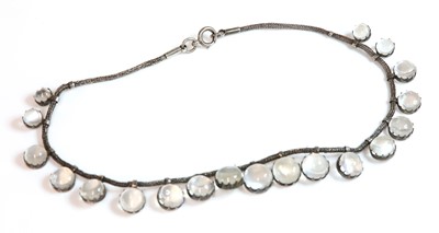 Lot 124 - An Edwardian graduated moonstone fringe necklace