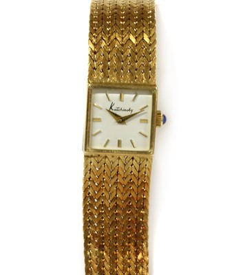 Lot 1318 - A ladies' 18ct gold Chopard for Kutchinsky mechanical bracelet watch