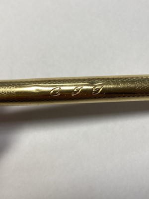 Lot 1355 - An 18ct gold three piece pen and pencil set, by Sheaffer