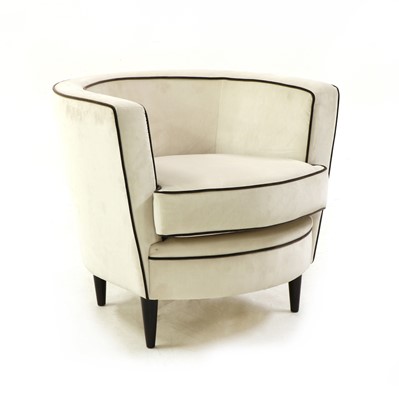 Lot 414 - A contemporary upholstered tub chair