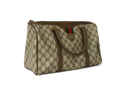 Lot 1373 - A Gucci Accessory Collection brown canvas and leather Boston bag